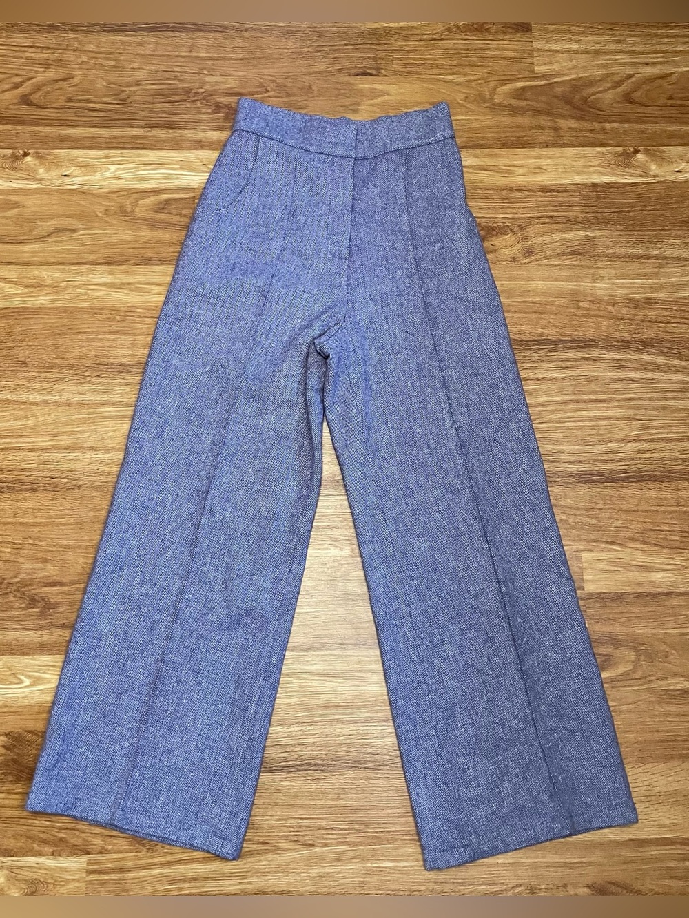 Maria De La Orden Wool Trouser Pant Purple Chevron